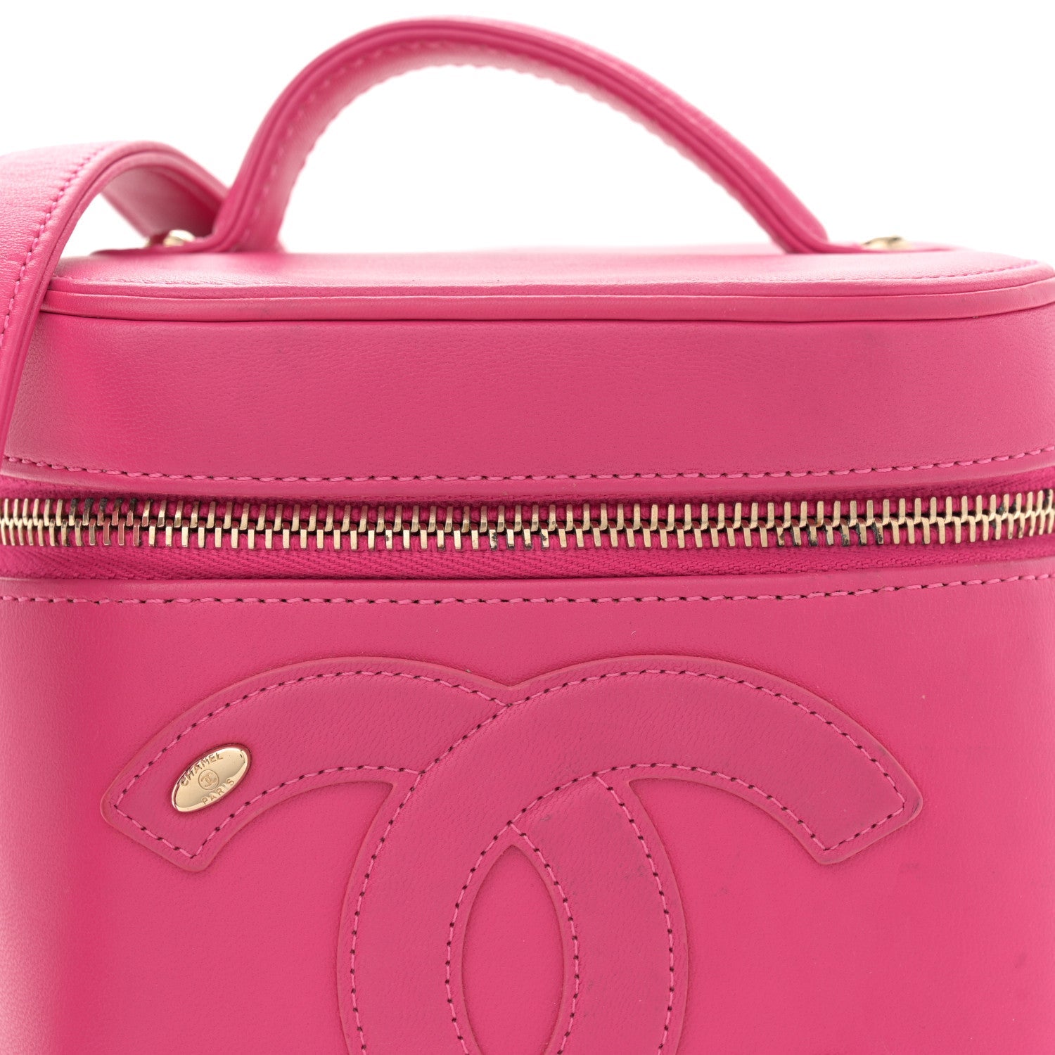 Chanel Lambskin Timeless Vanity Cosmetic Case Pink