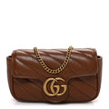 Gucci Azalea Calfskin Matelasse Diagonal Super Mini GG Marmont Shoulder Bag Cuir