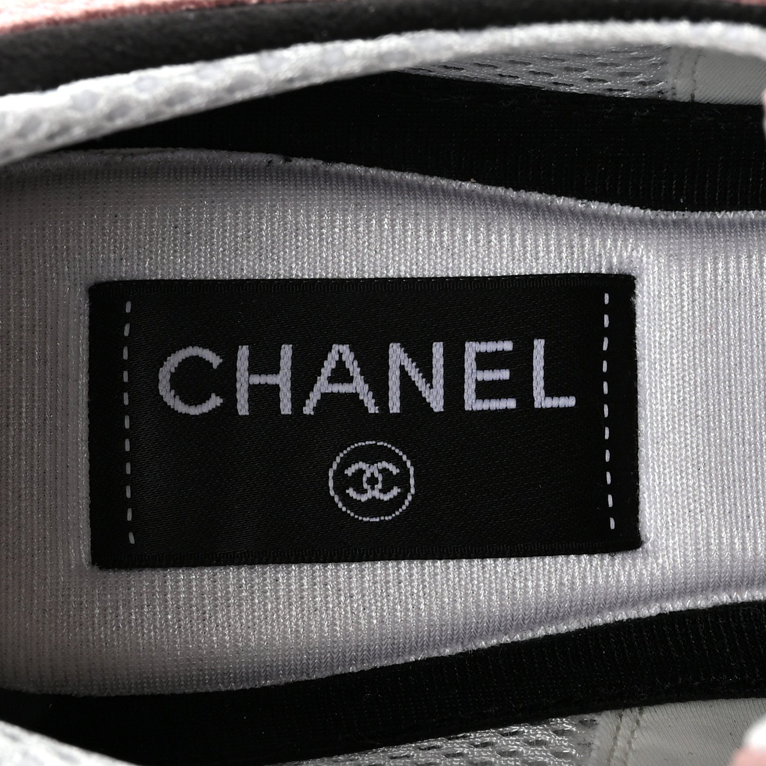 Chanel Suede Calfskin Grosgrain Womens CC Sneakers 39.5 Light Pink Black