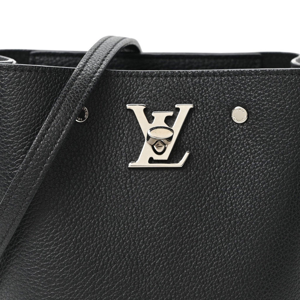 Louis Vuitton Calfskin Nano Lockme Bucket Black