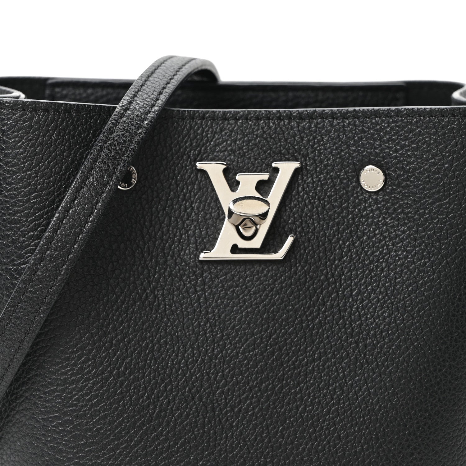 Louis Vuitton Calfskin Nano Lockme Bucket Black