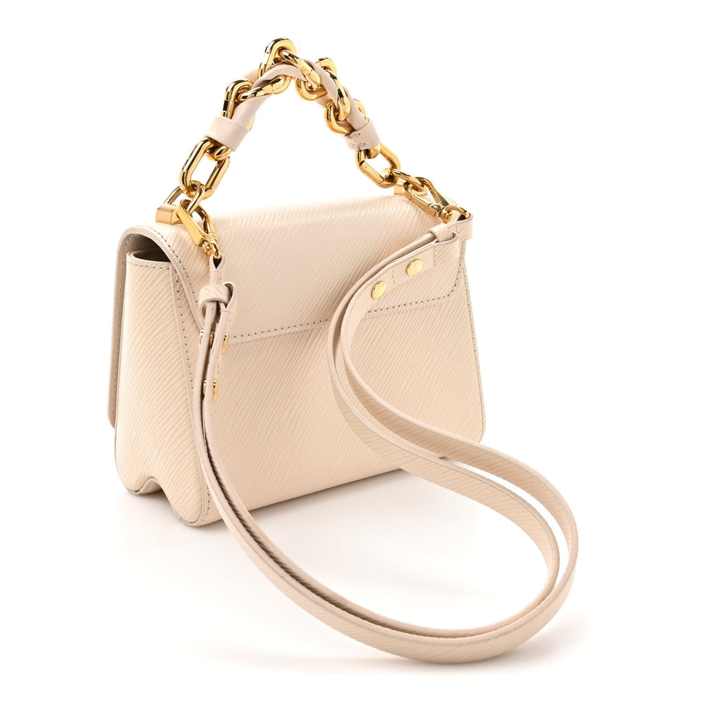 Louis Vuitton Epi Twist Braided Chain Shoulder Bag PM Quartz White
