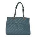 Chanel Caviar Quilted Grand Shopping Tote GST Blue