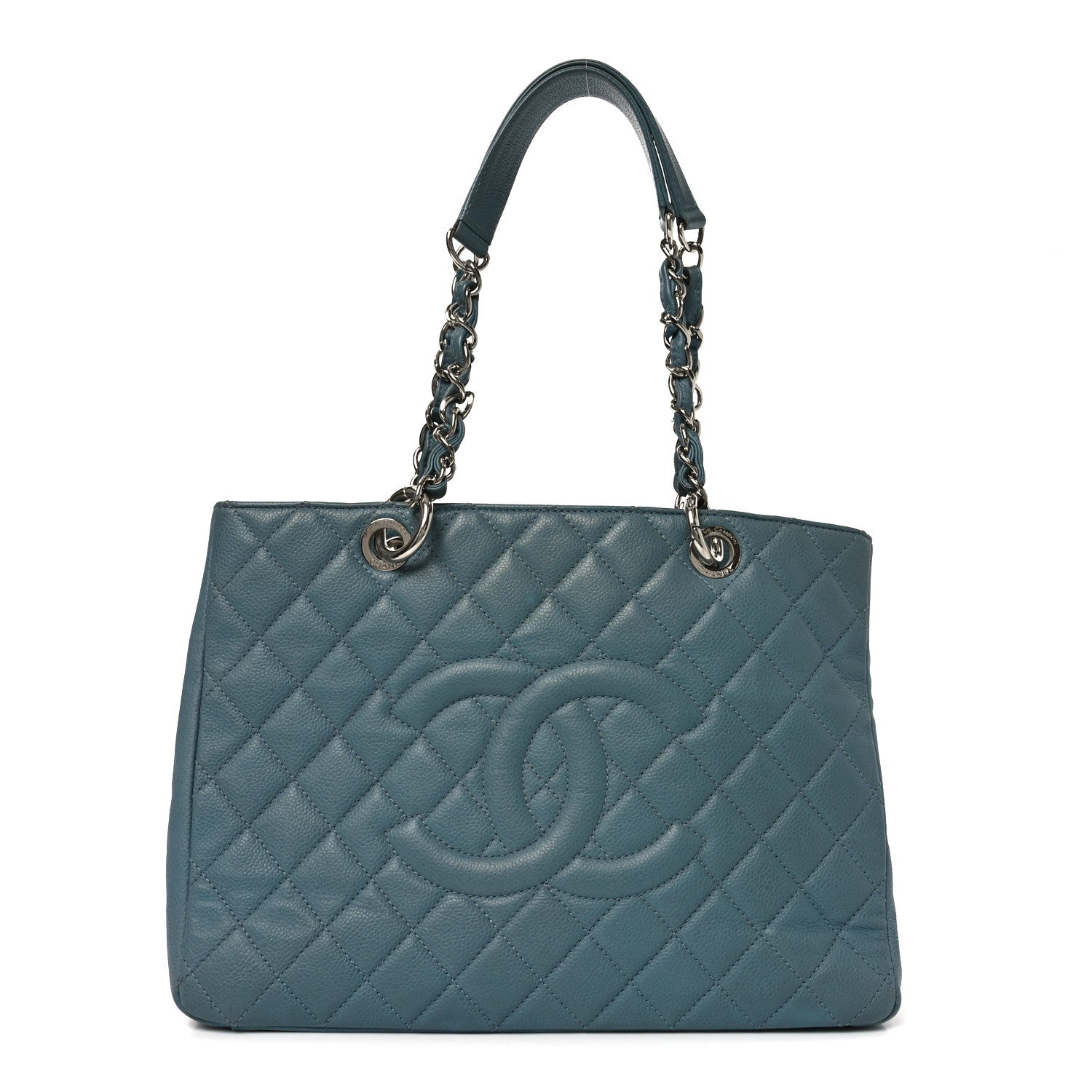 Chanel Caviar Quilted Grand Shopping Tote GST Blue