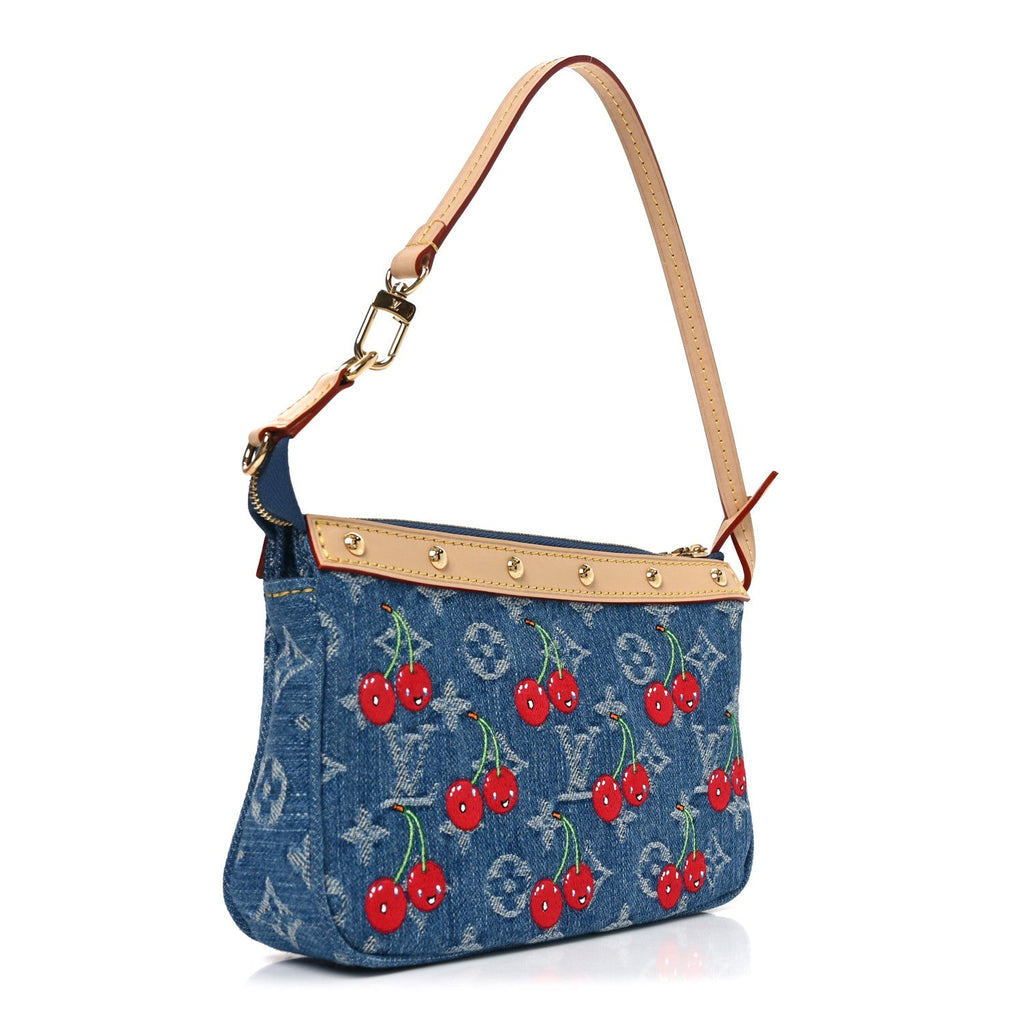 Louis Vuitton LV X TM Monogram Denim Cerises Pochette Accessories Blue