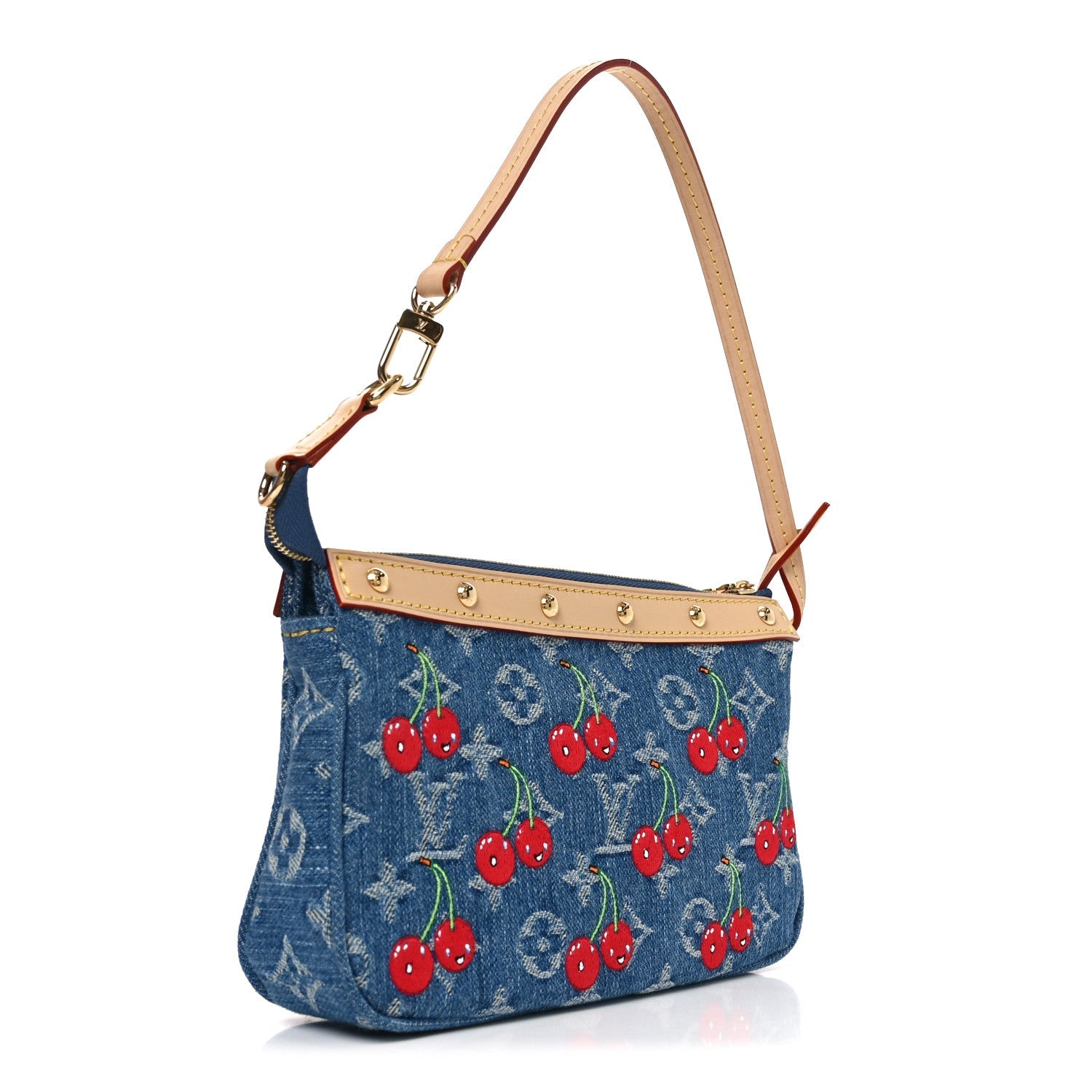 Louis Vuitton LV X TM Monogram Denim Cerises Pochette Accessories Blue