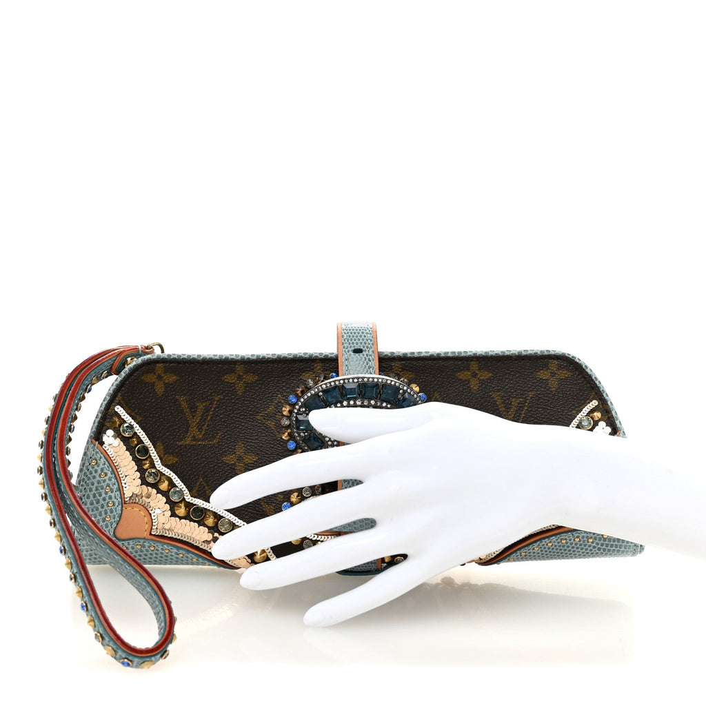 Louis Vuitton Monogram Lizard Embellished Les Extraordinaires Clutch