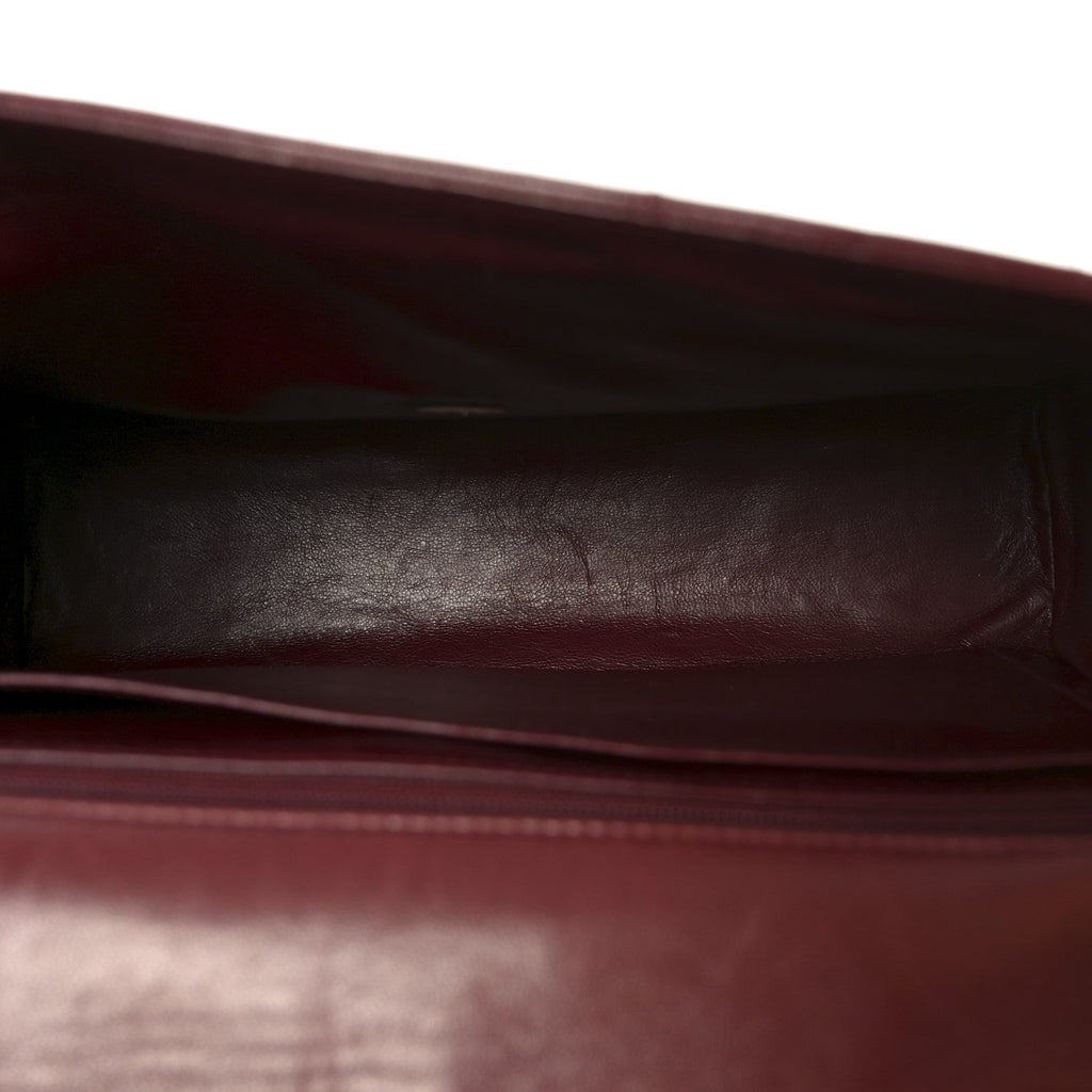 Chanel Lambskin Vertical Quilted CC Flap Shoulder Bag Burgundy