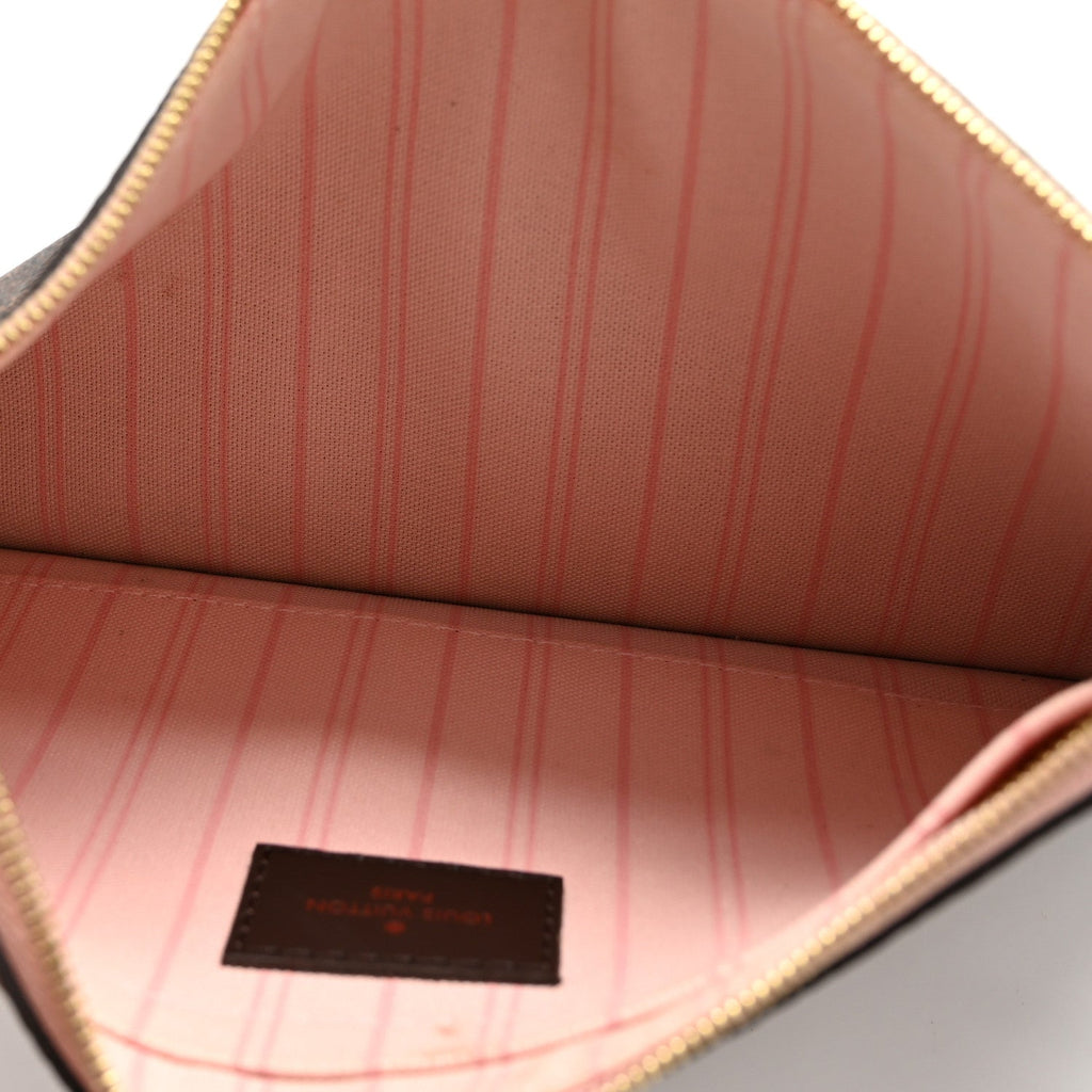 Louis Vuitton Damier Ebene Neverfull MM GM Pochette Rose Ballerine