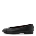 Lambskin Cap Toe CC Uniform Ballerina Flats 37.5 Black