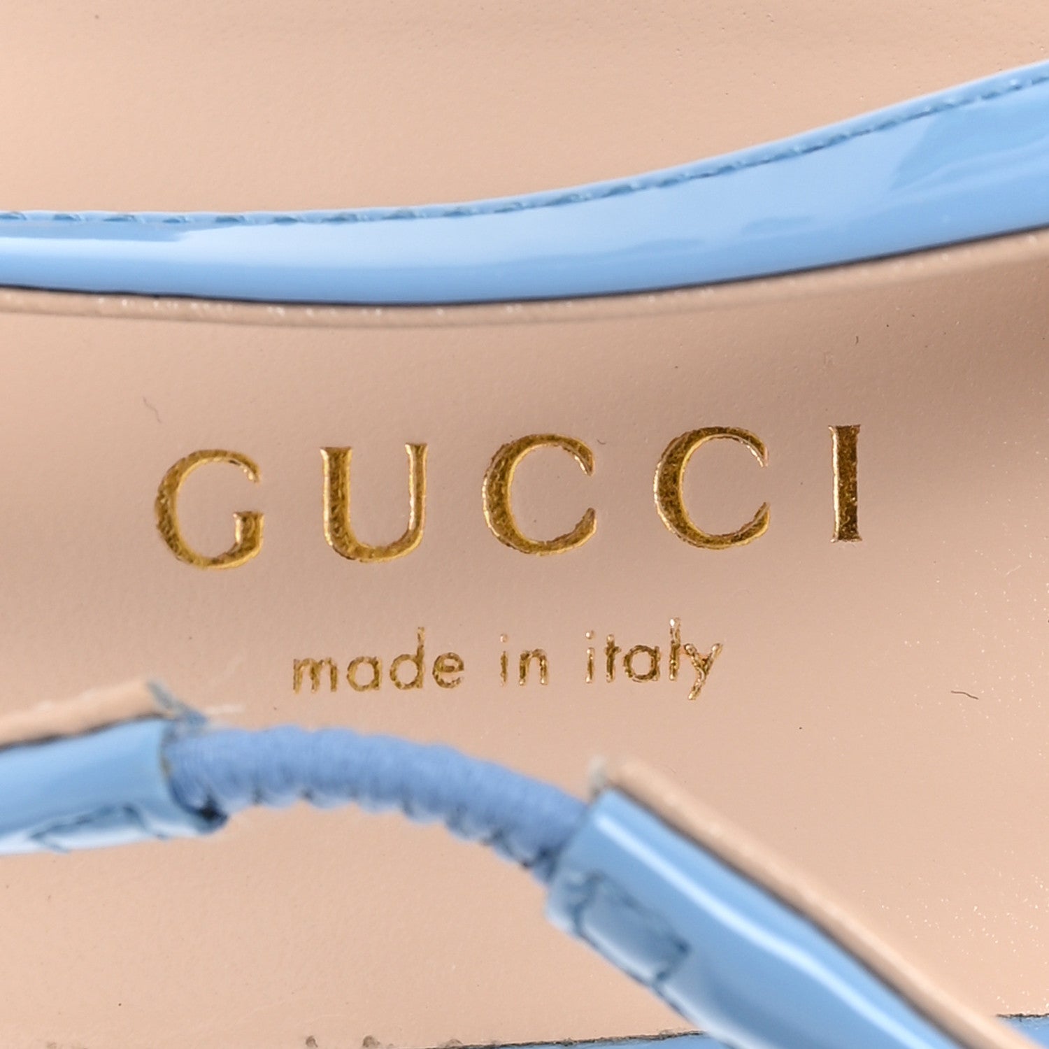 Gucci Vernice Crystal Horsebit Charlotte 42mm Slingback Pumps 37.5 Glacial Blue