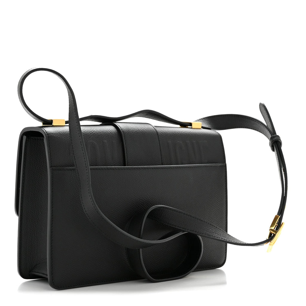 Christian Dior Grained Calfskin 30 Montaigne Flap Bag Black