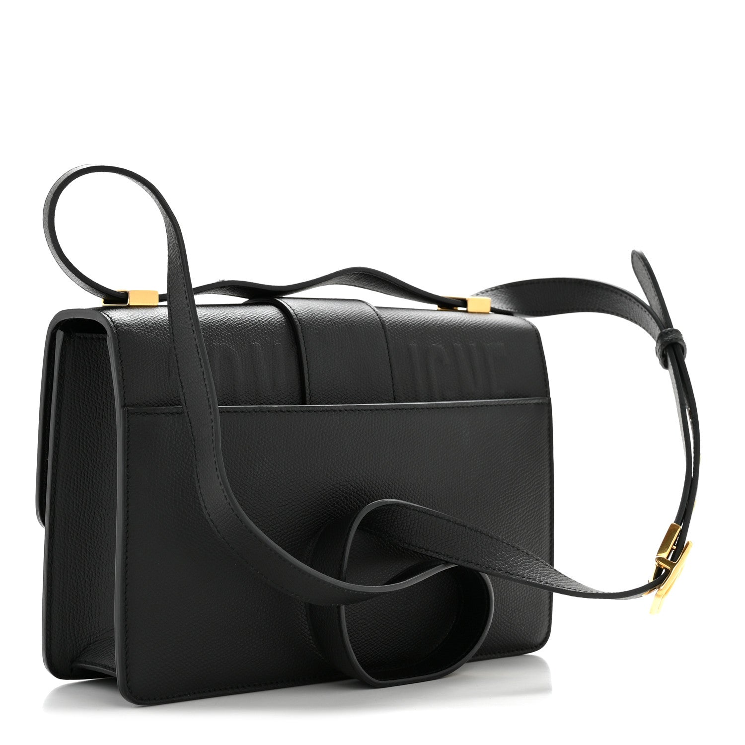 Christian Dior Grained Calfskin 30 Montaigne Flap Bag Black