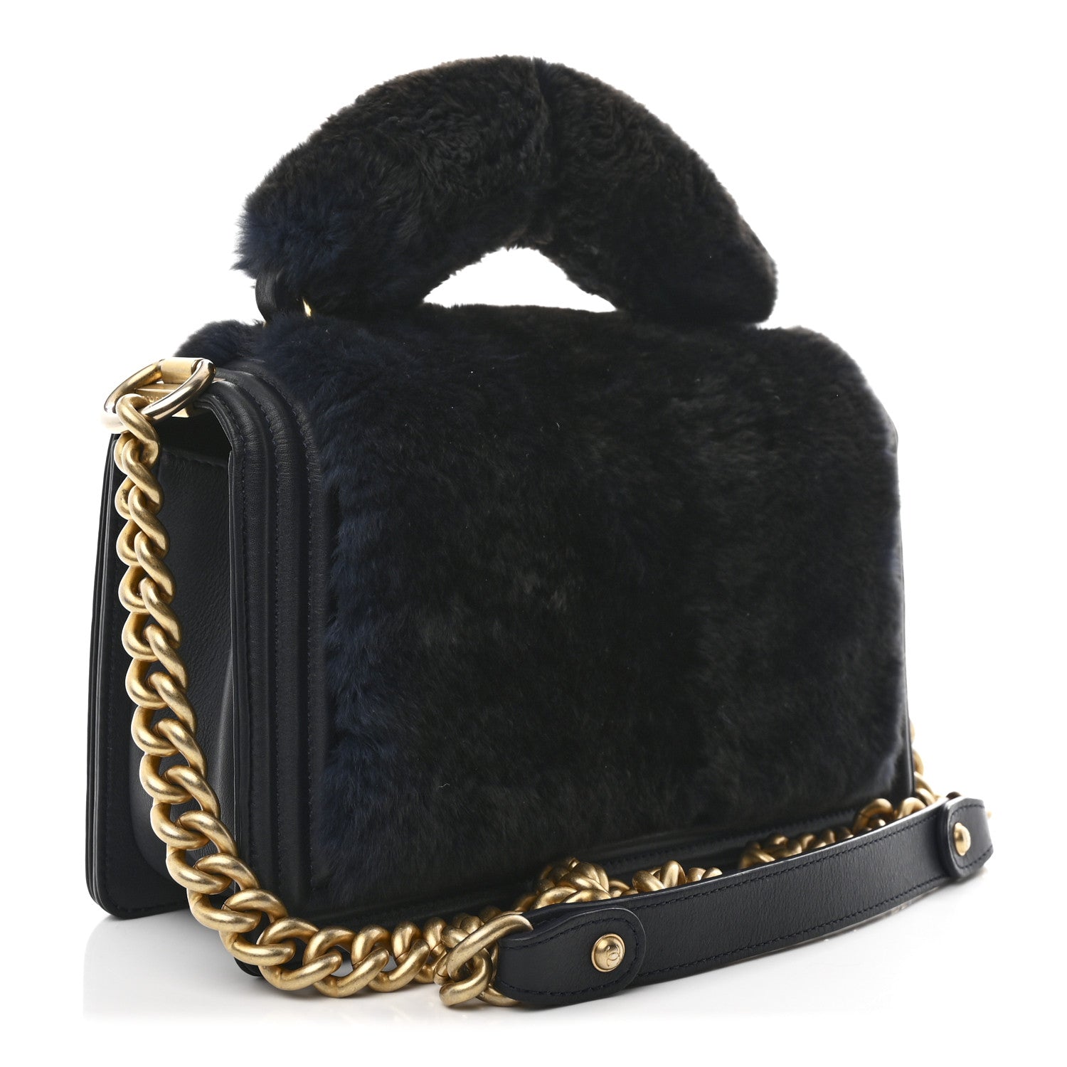 Chanel Orylag Medium Boy Top Handle Flap Navy