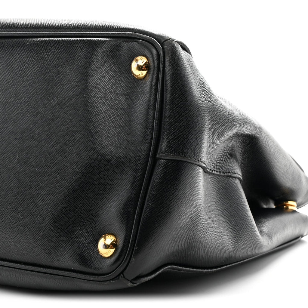 Prada Saffiano Medium Galleria Double Zip Tote Black