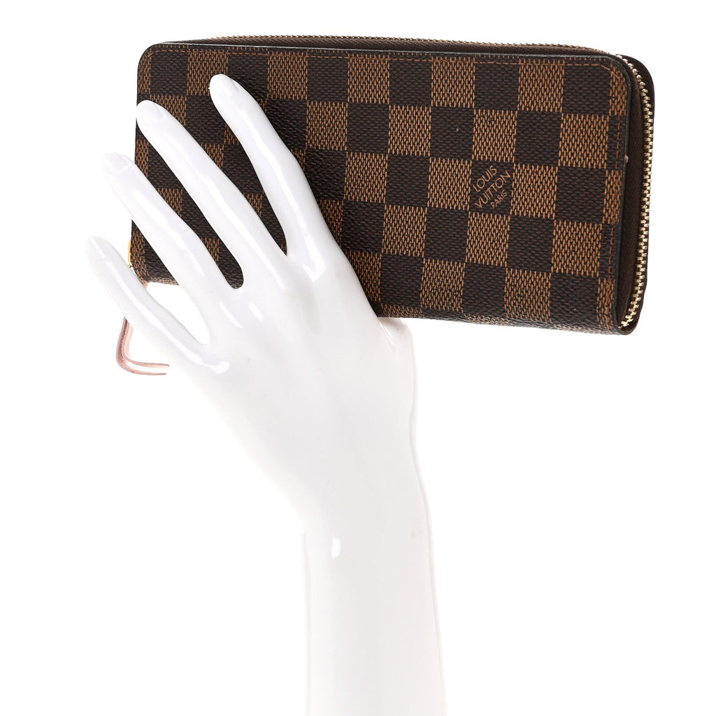 Louis Vuitton Damier Ebene Clemence Wallet Rose Ballerine