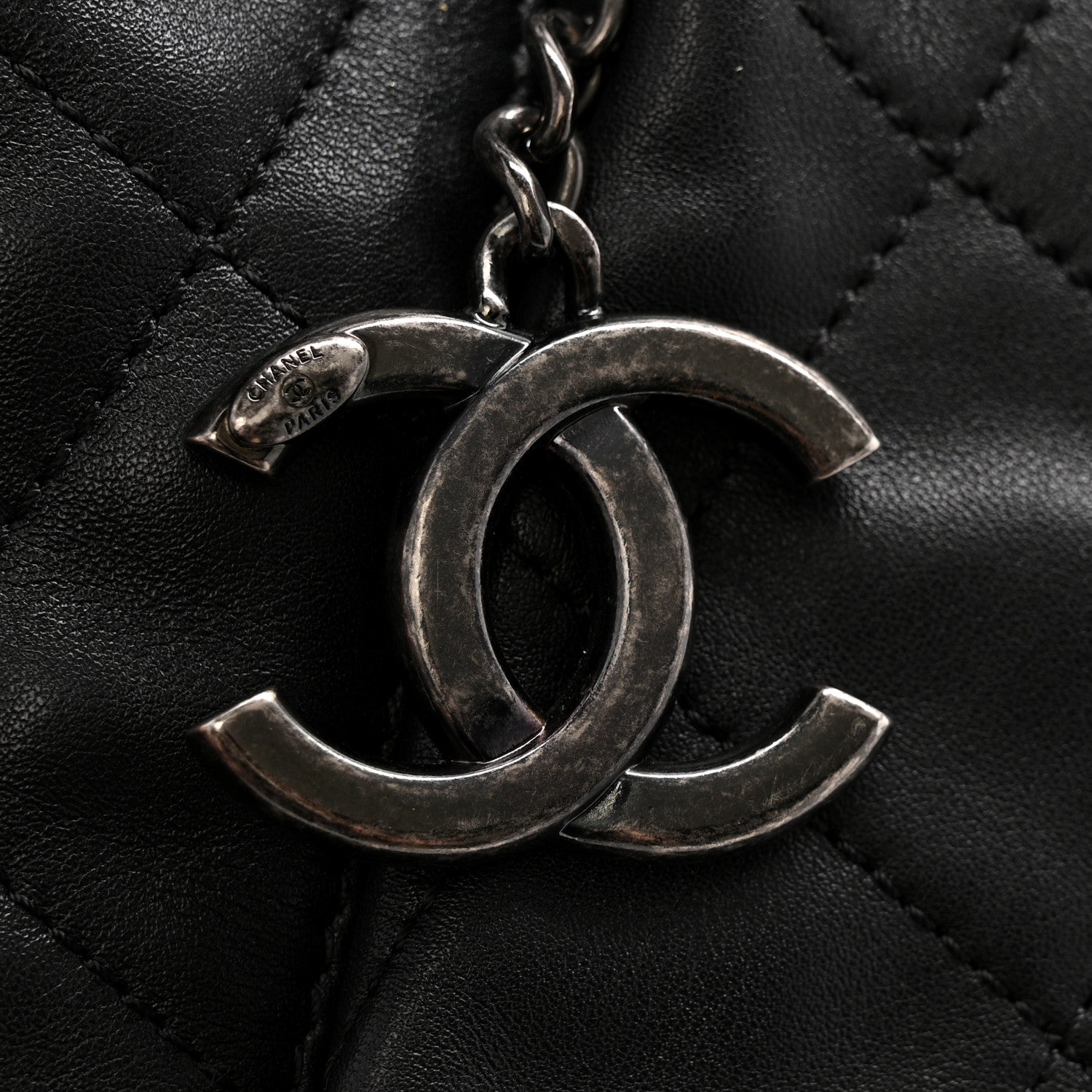Chanel Calfskin Quilted Large Coco Pleats Tote Black
