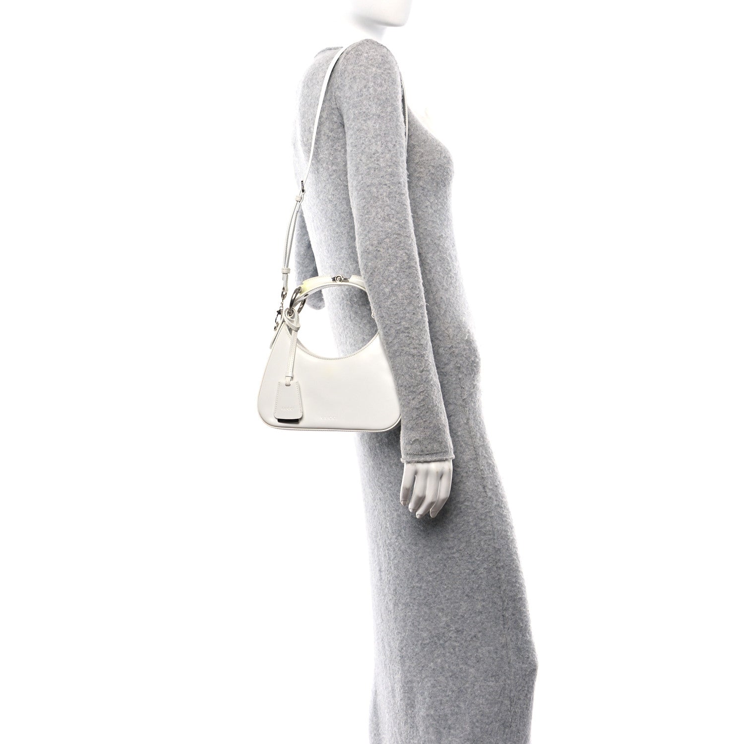 Gucci Master Lux Calfskin Horsebit Chain Shoulder Bag Great White