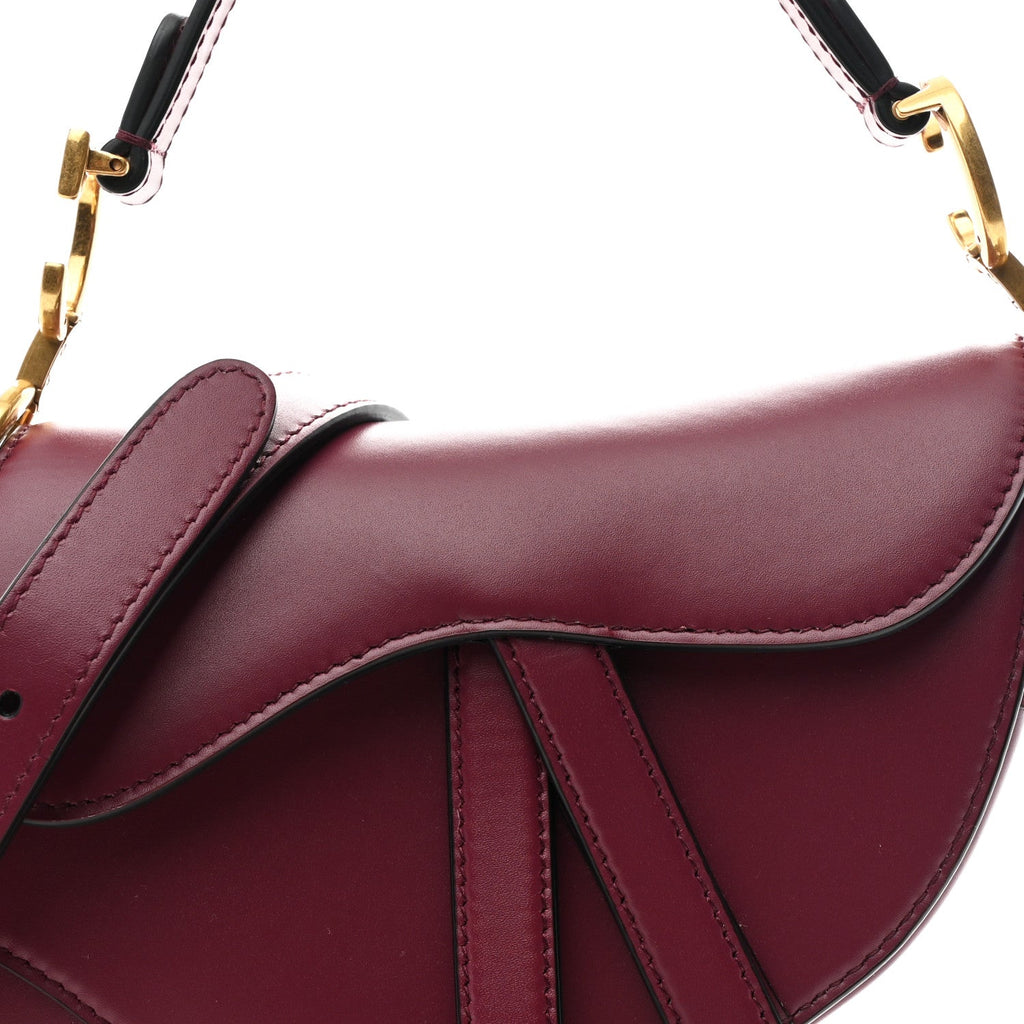 Christian Dior Supple Calfskin Mini Saddle Bag With Strap Purple