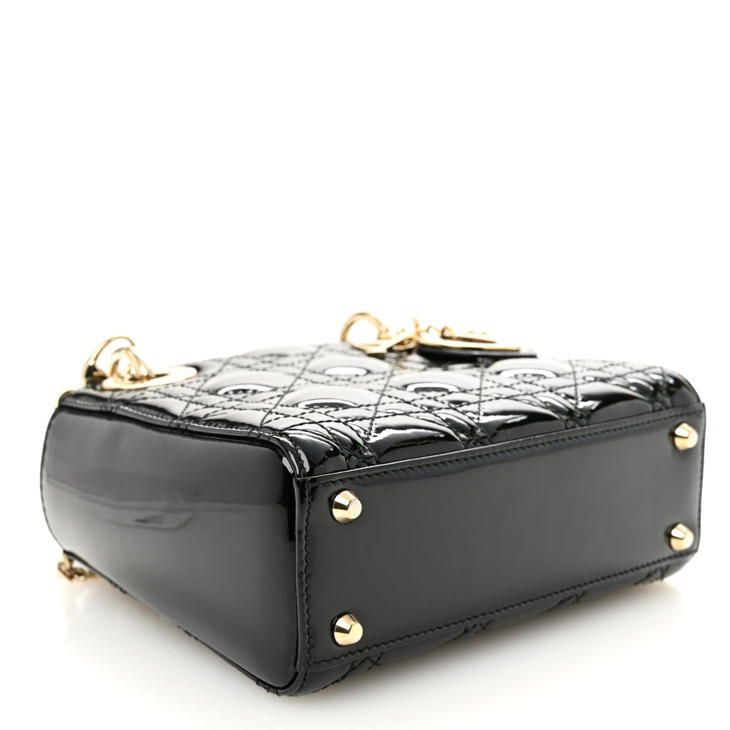 Christian Dior Patent Cannage Mini Lady Dior Black