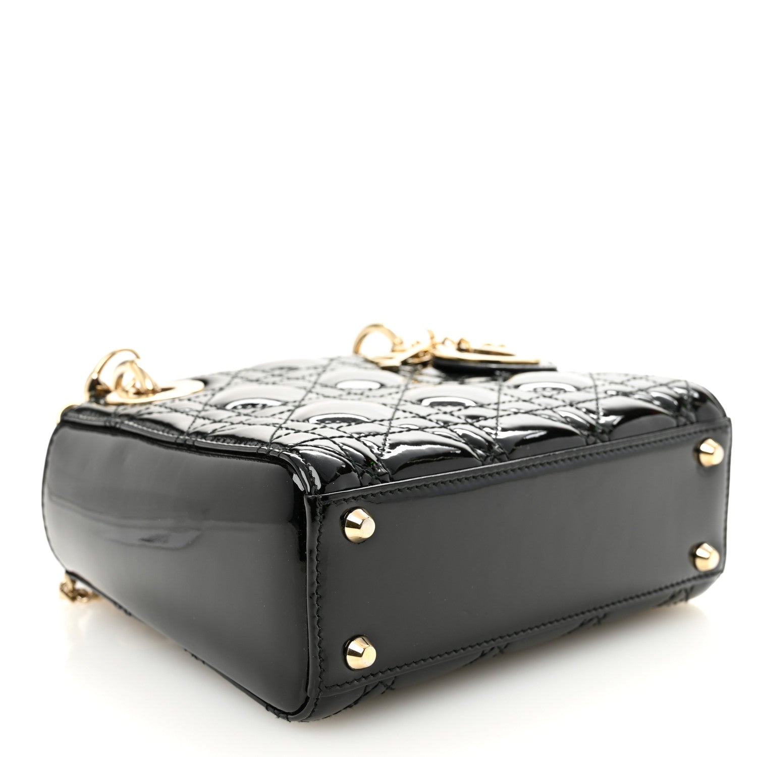 Christian Dior Patent Cannage Mini Lady Dior Black