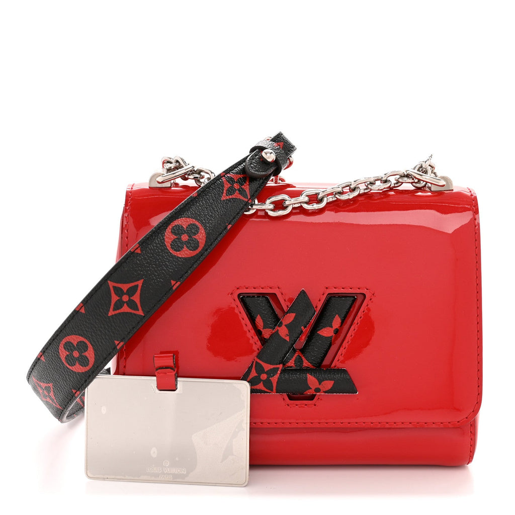 Louis Vuitton Patent Monogram Infrarouge Twist Shoulder Bag PM Coquelicot