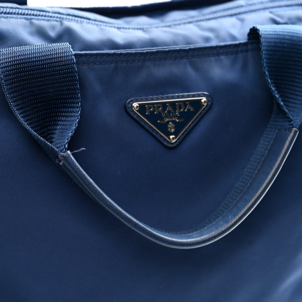 Prada Tessuto Nylon Saffiano Tote Cobalto