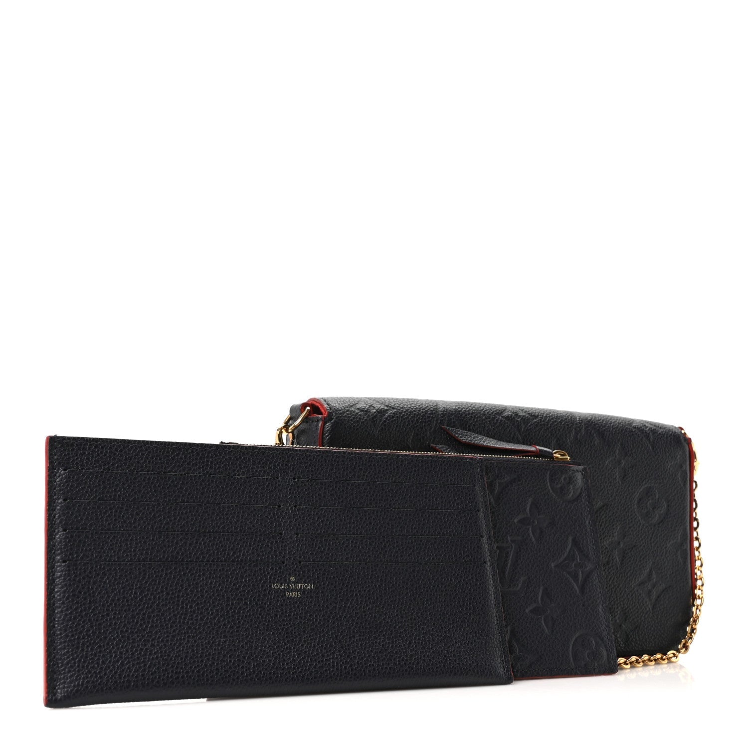 Louis Vuitton Empreinte Pochette Felicie Chain Wallet Marine Rouge
