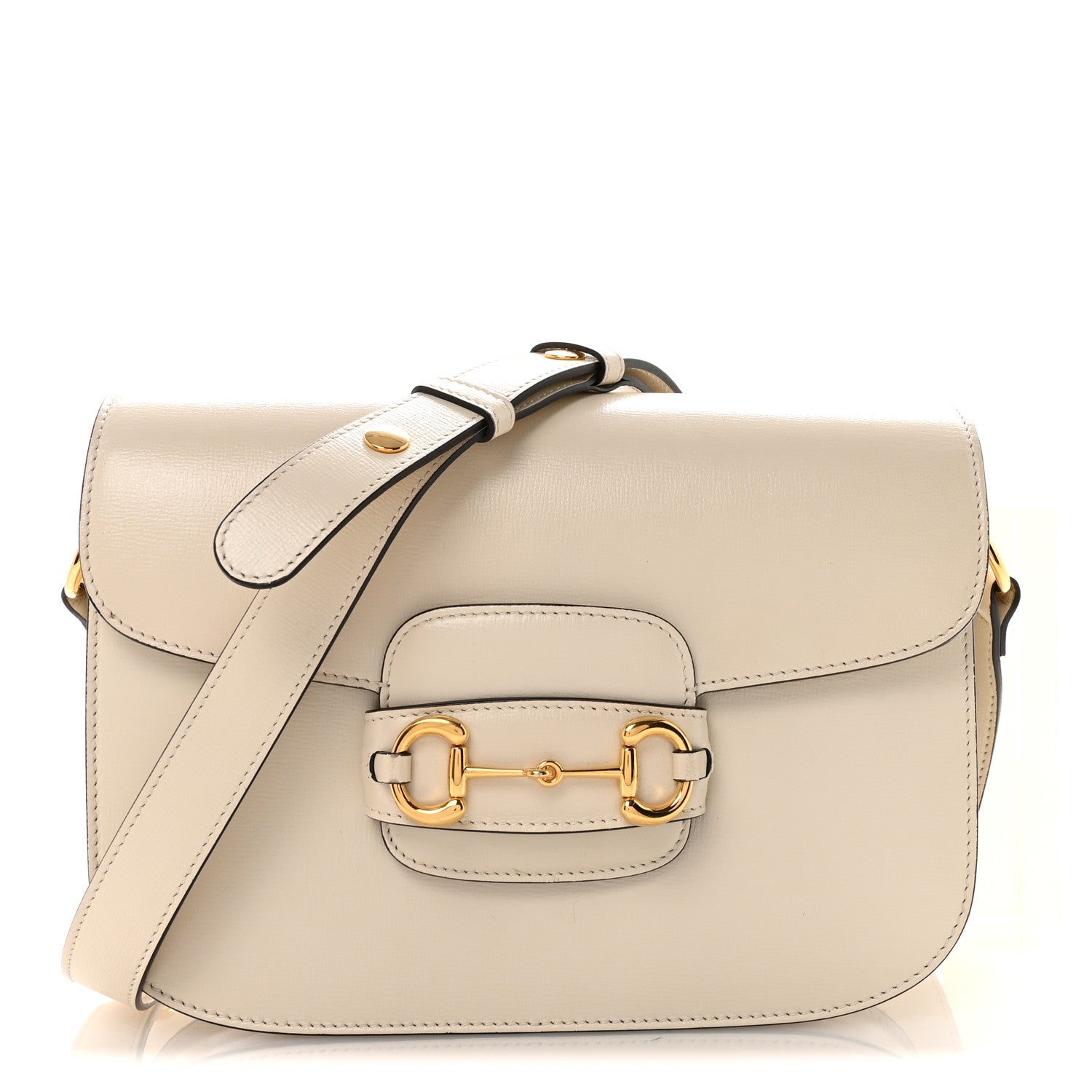Gucci Azalea Calfskin Horsebit 1955 Shoulder Bag Mystic White