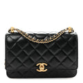 Chanel Calfskin Quilted Perfect Fit Wallet On Chain WOC Black