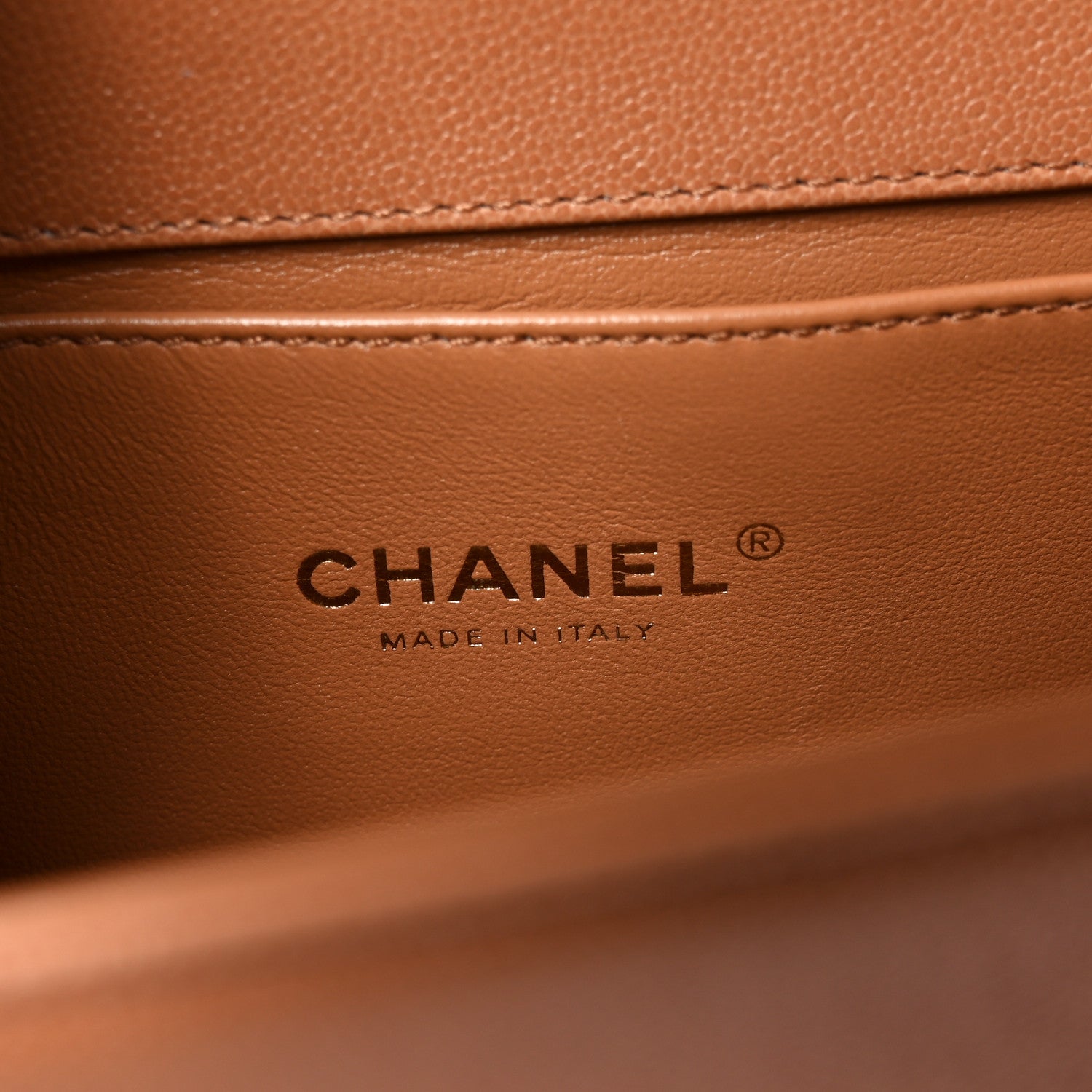 Chanel Caviar Chevron Quilted Medium Boy Flap Brown