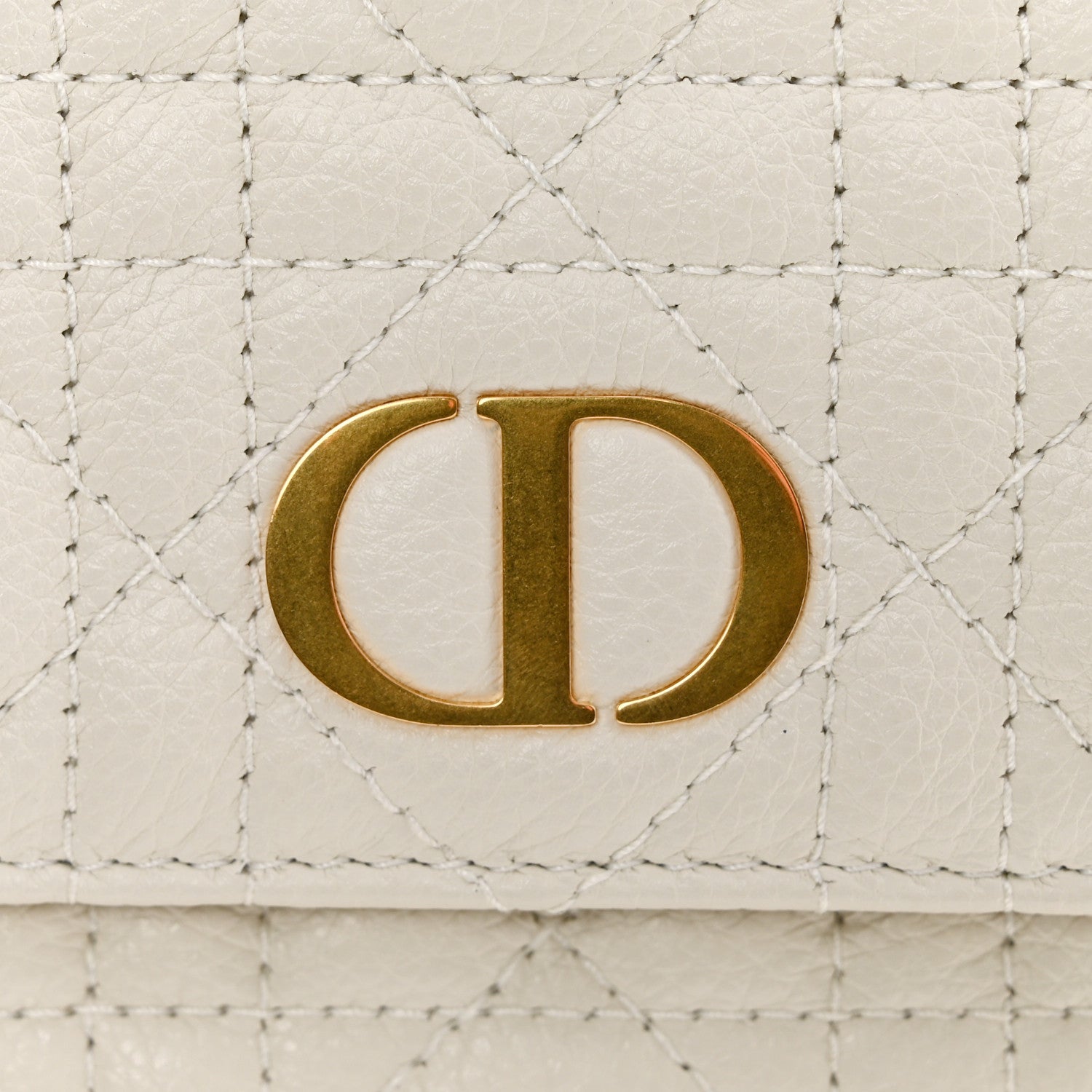 Christian Dior Supple Calfskin Caro Pouch with Chain Latte