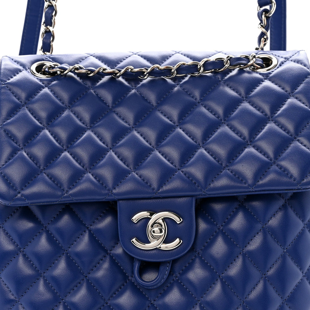 Chanel Lambskin Quilted Large Urban Spirit Backpack Blue