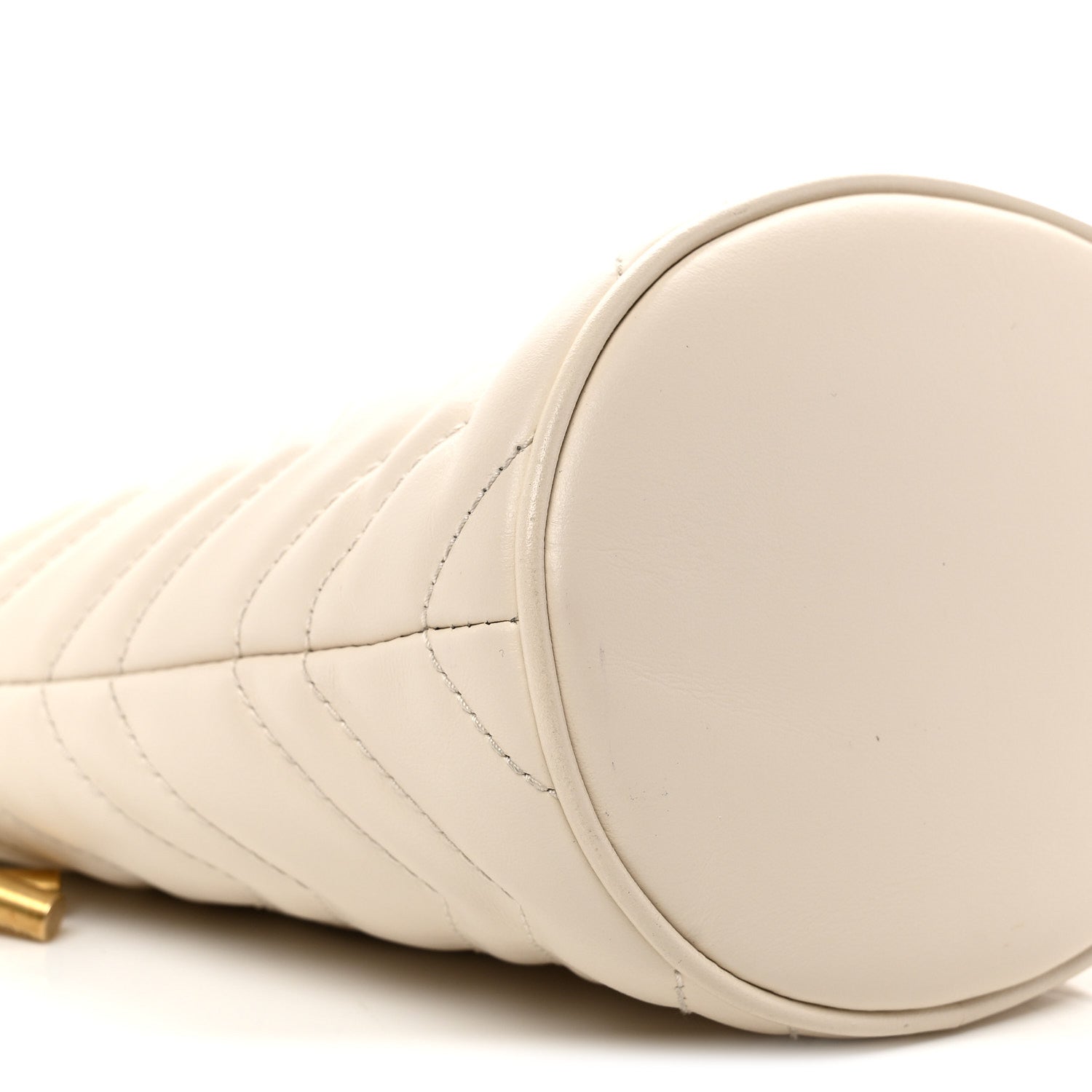 Gucci Calfskin Matelasse Mini GG Marmont 2.0 Bucket Bag White