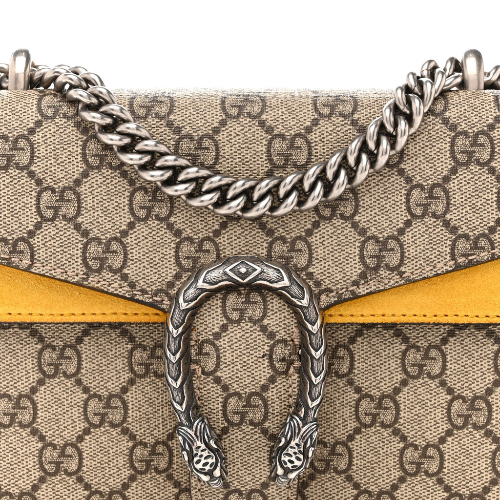 Gucci GG Supreme Monogram Mini Dionysus Shoulder Bag Yellow