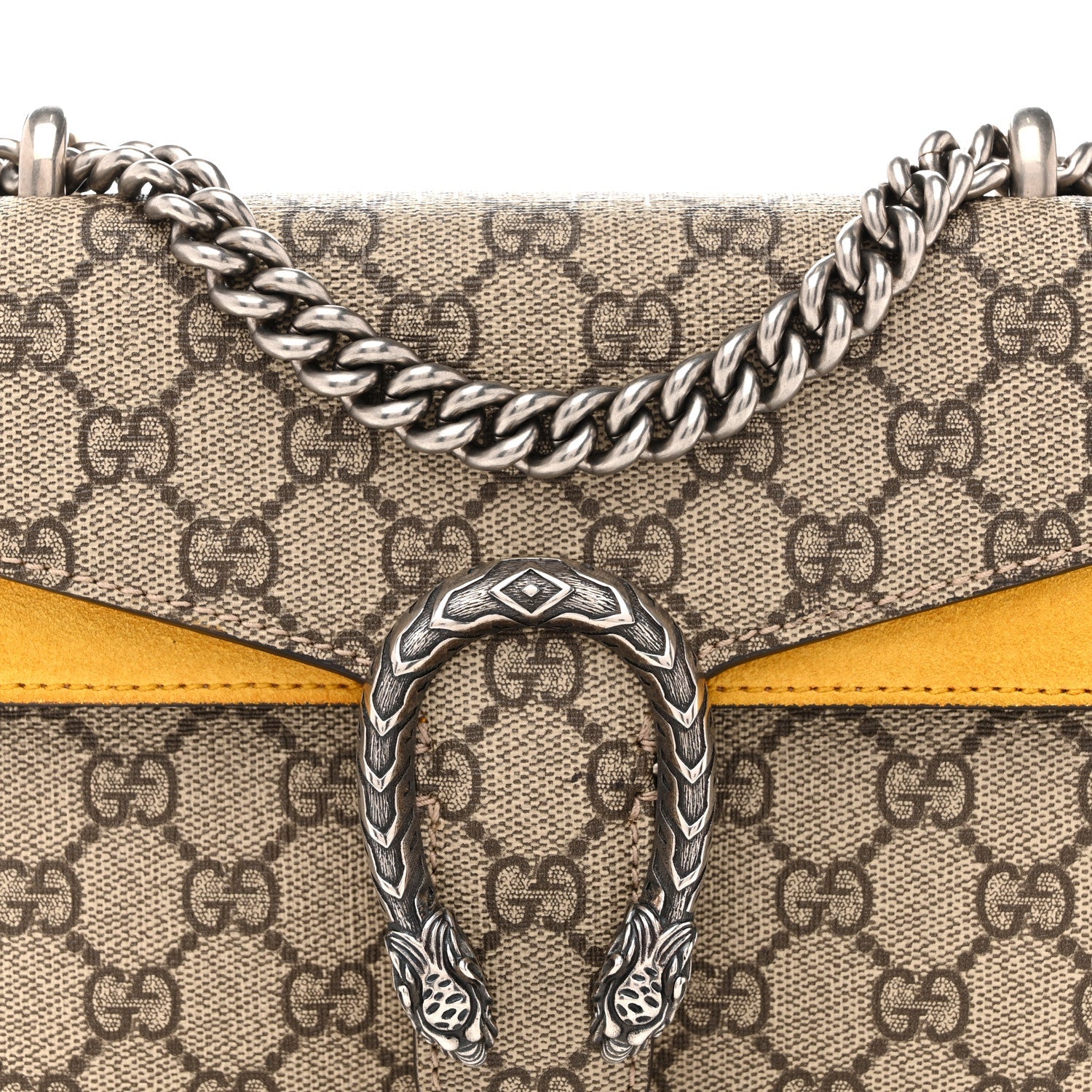 Gucci GG Supreme Monogram Mini Dionysus Shoulder Bag Yellow