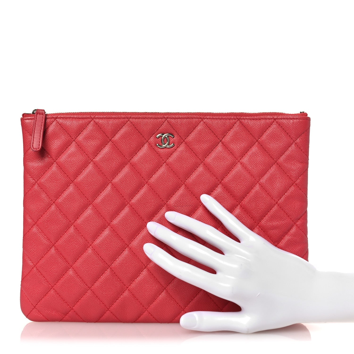 Caviar Quilted Medium Cosmetic Case Pink