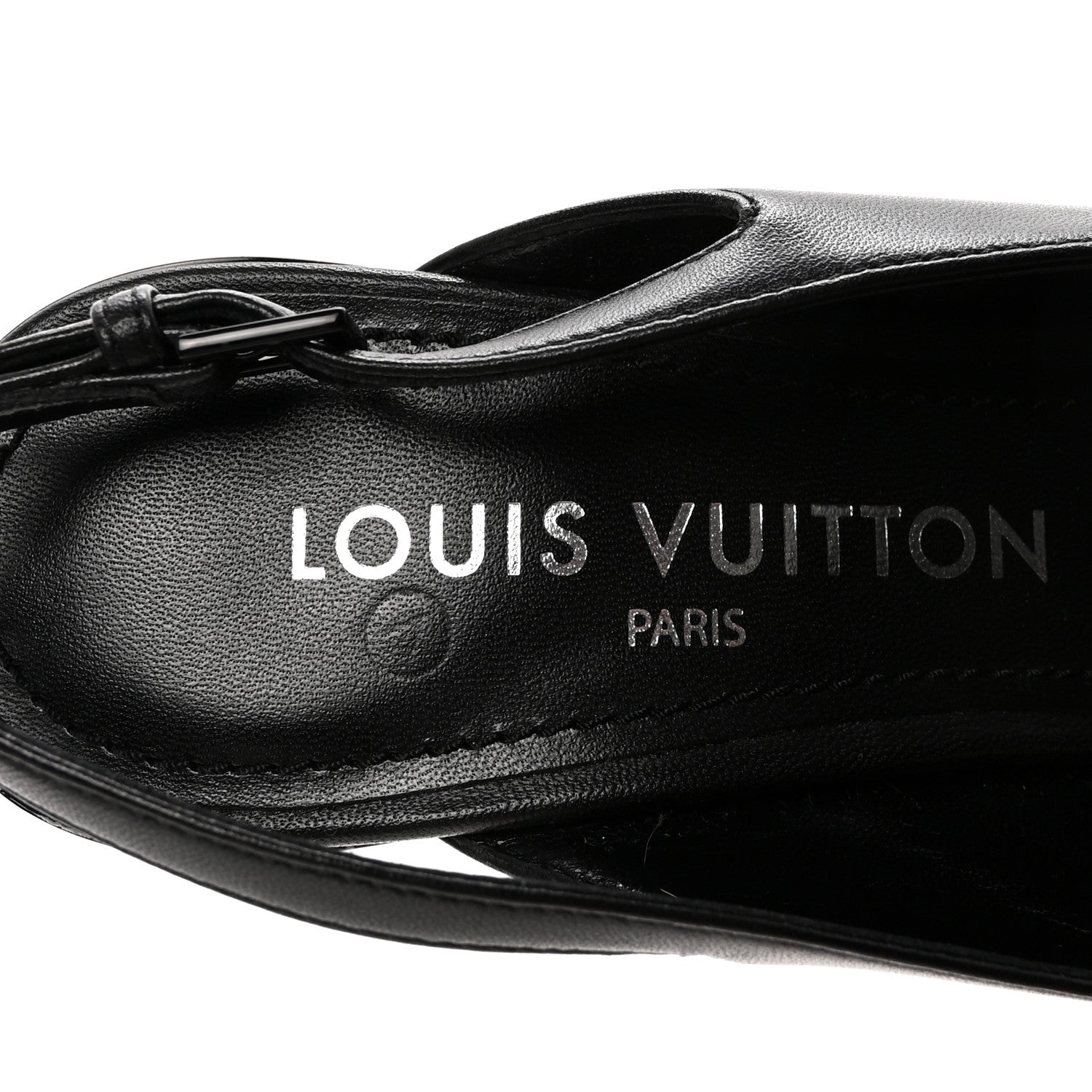 Louis Vuitton Lambskin 6AM Slingback Pumps 37.5 Black