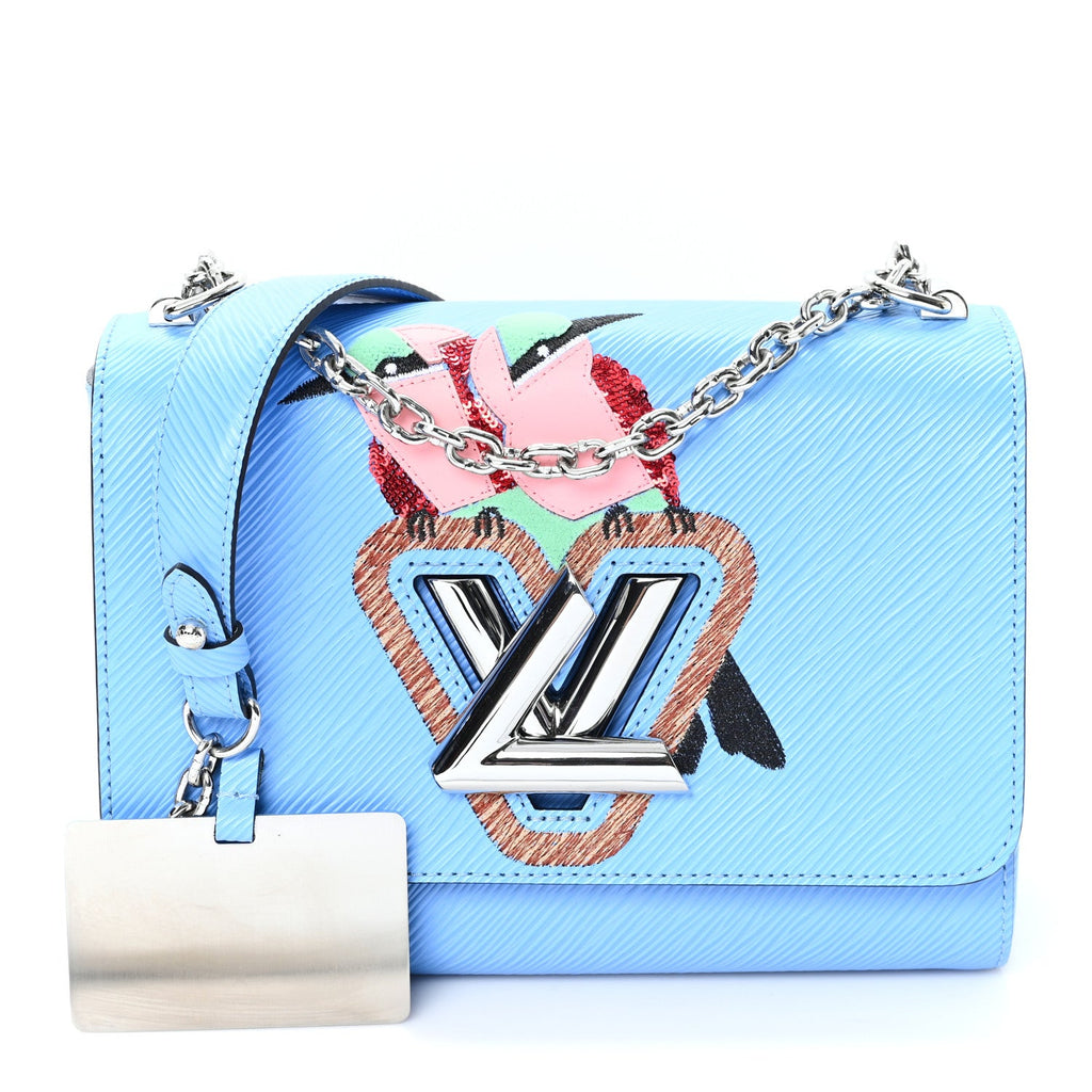 Louis Vuitton Epi Tropical Birds Twist Shoulder Bag MM Bleuet