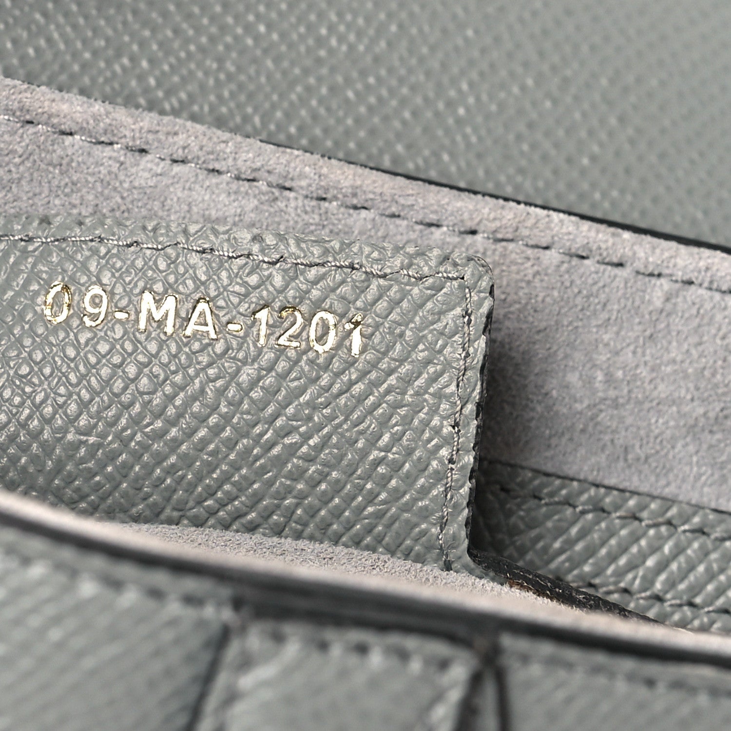 Christian Dior Grained Calfskin Saddle Bag Grey Stone