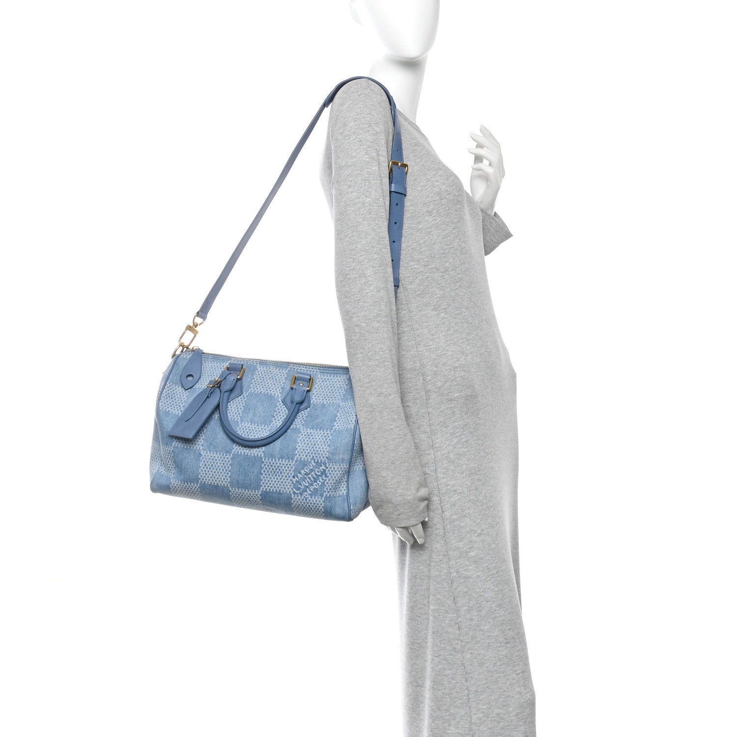 Louis Vuitton Damier Denim 3D Speedy Bandouliere 30 Denim Blue