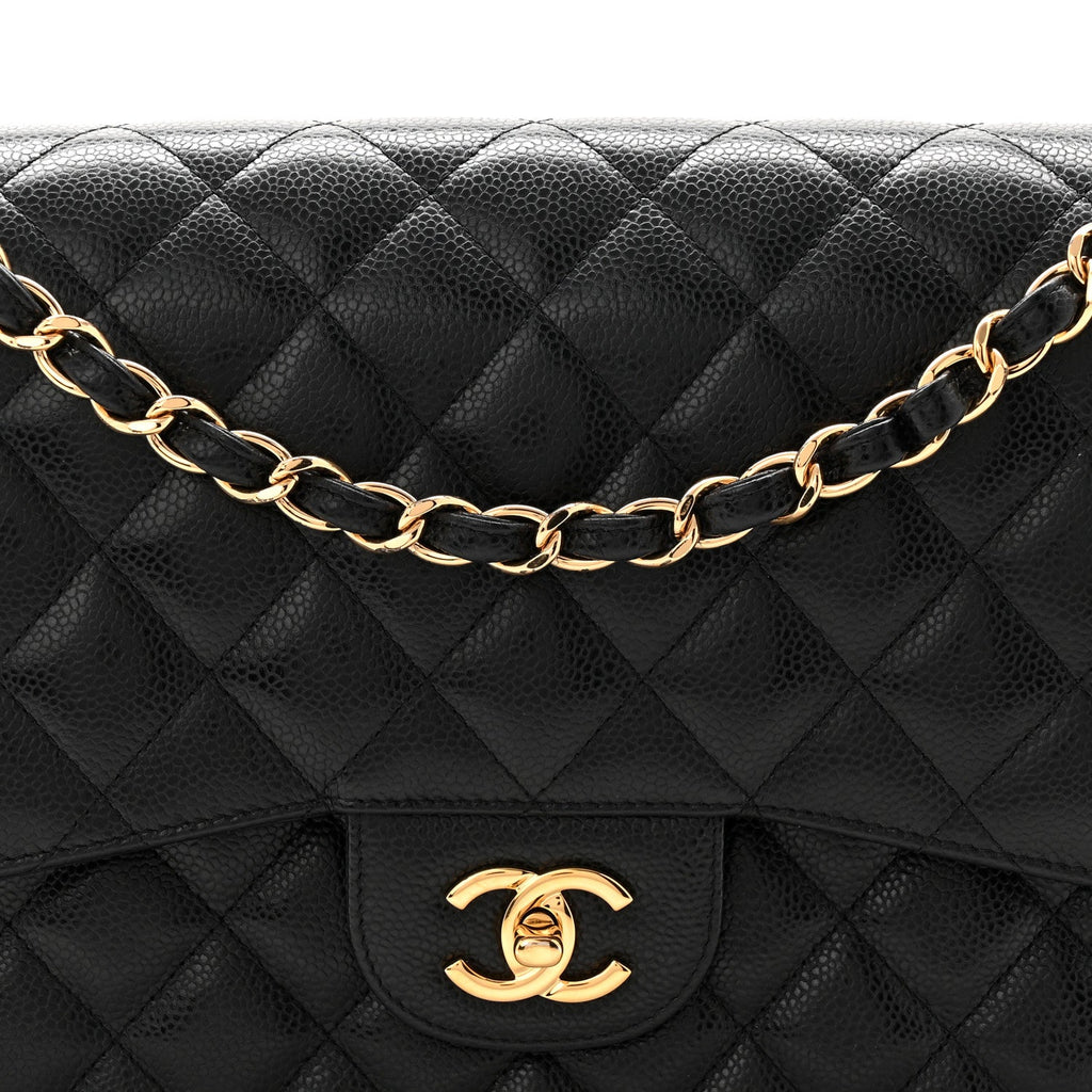 Chanel Caviar Quilted Jumbo Double Flap Black