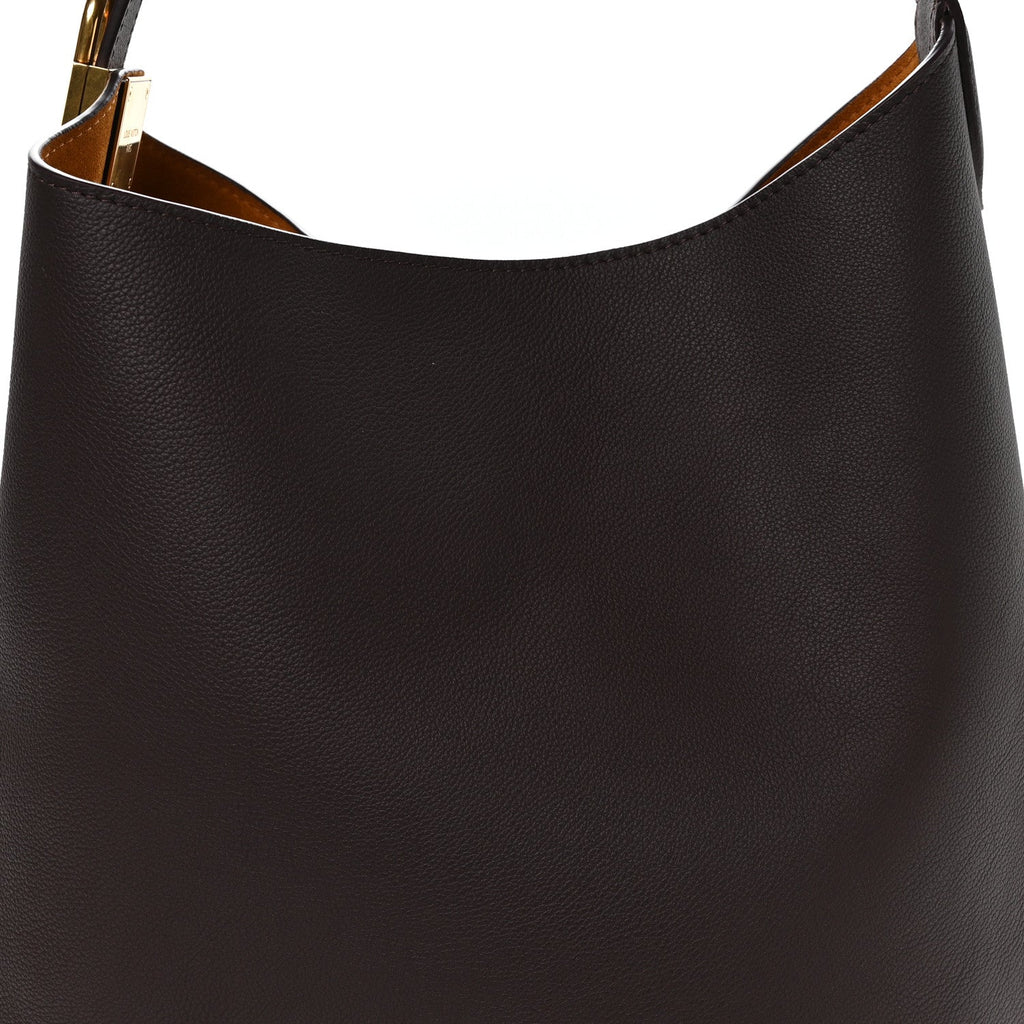 Louis Vuitton Grained Calfskin Low Key Hobo MM Chocolate
