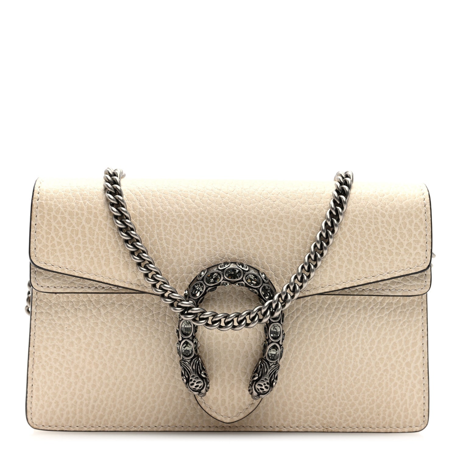 Gucci Dollar Calfskin Crystal Super Mini Dionysus Shoulder Bag Mystic White Black Diamond