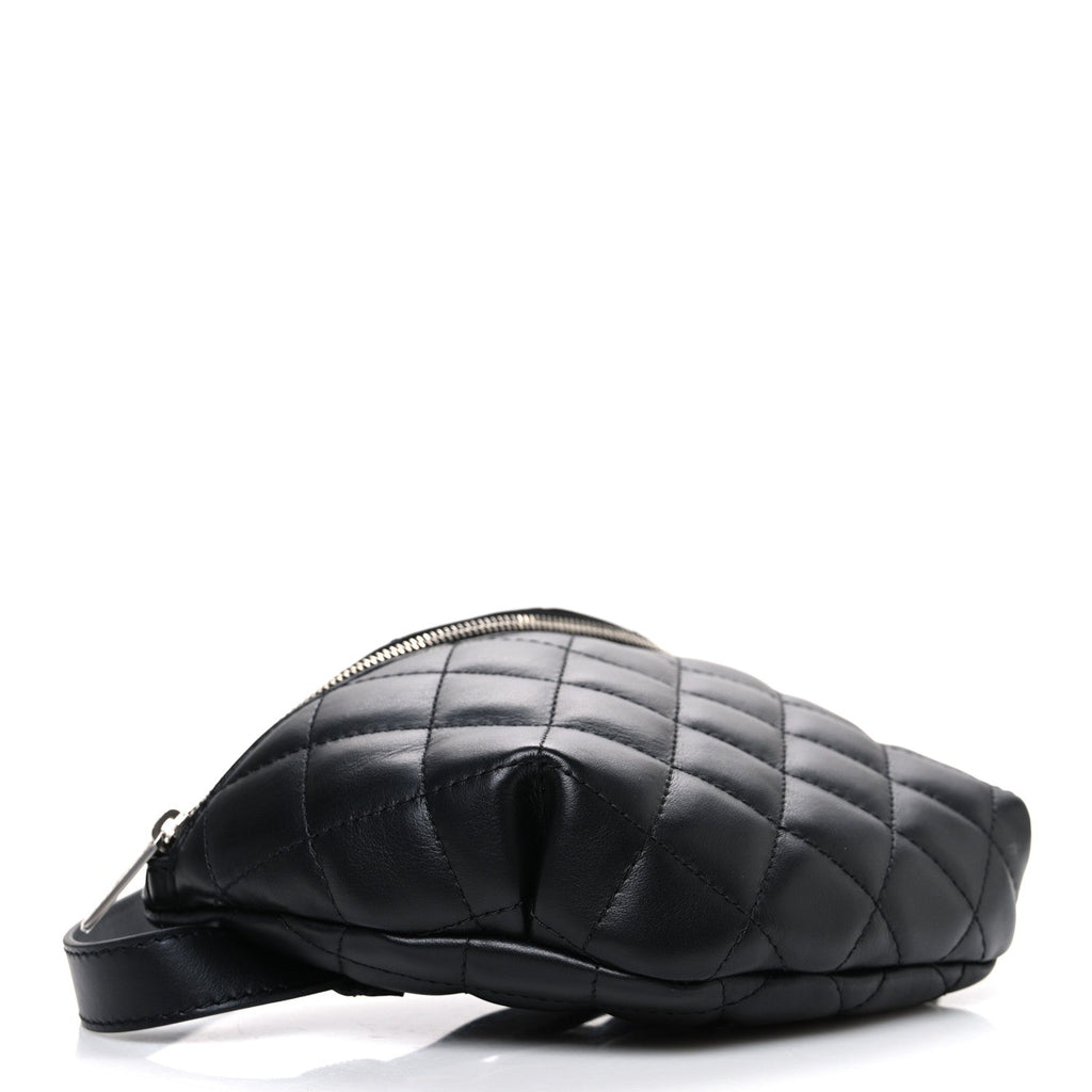 Chanel Lambskin Quilted Waist Belt Bag Black