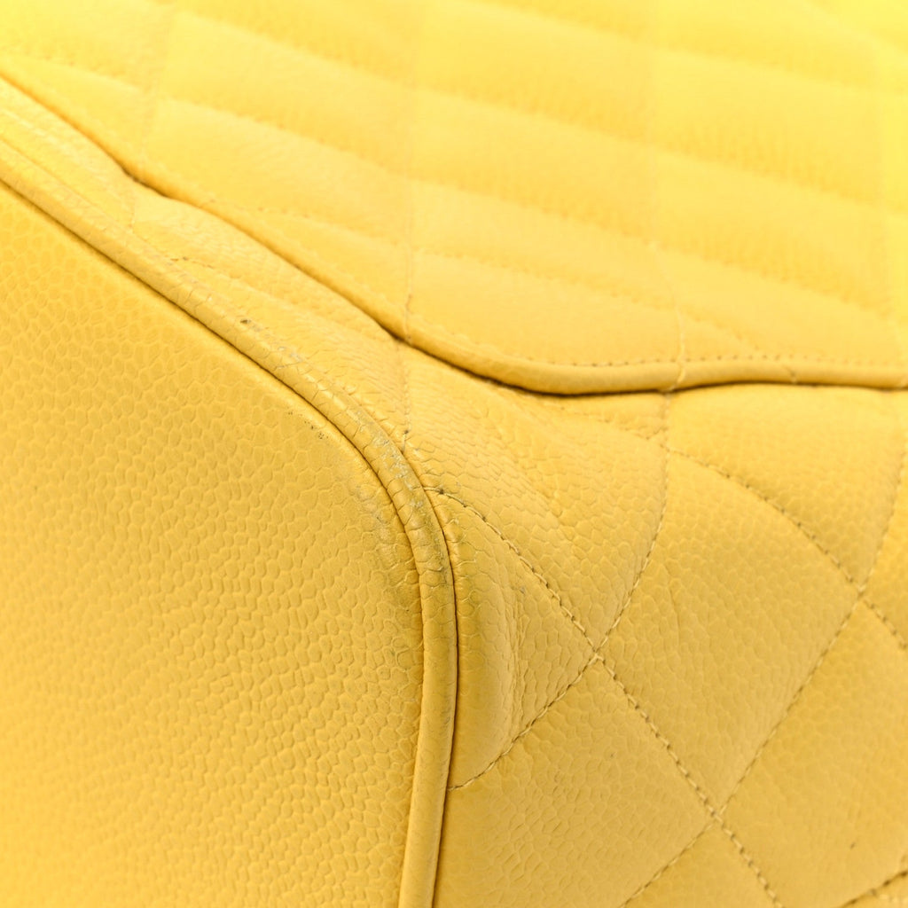 Chanel Caviar Quilted Medallion Tote Yellow