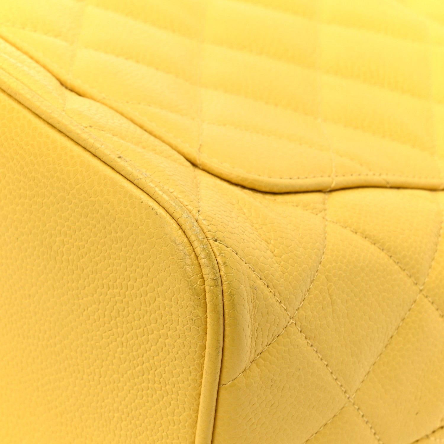 Chanel Caviar Quilted Medallion Tote Yellow