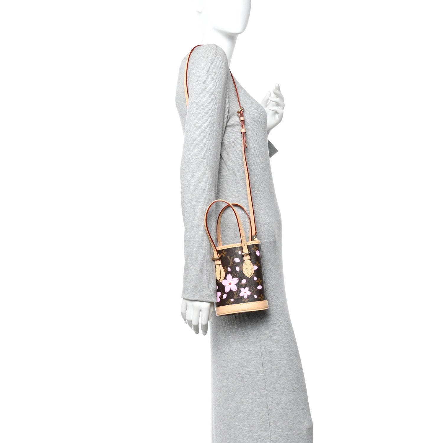 Louis Vuitton LV X TM Monogram Cherry Blossom Nano Bucket Sakura Brown