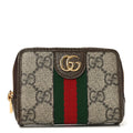 Gucci GG Supreme Monogram Web Ophidia Playing Card Case Beige New Acero