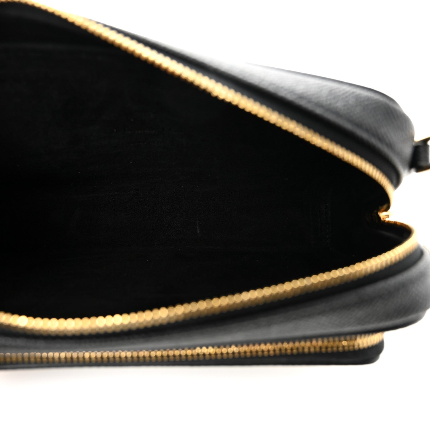 Christian Dior Grained Calfskin Caro Double Pouch Black